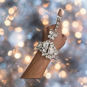 Elegant Silver Crystal Hand Jewelry